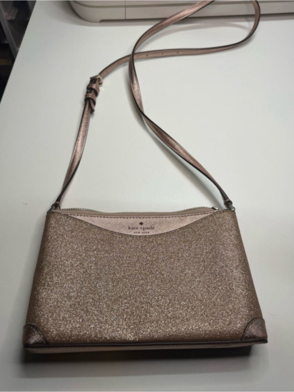 Women's Kate Spade Crossbody Bag One Size Gold Rose Gold Glitter